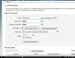 cpanel ftp accounts