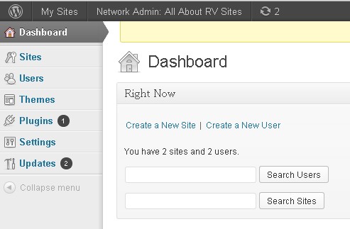 network admin panel