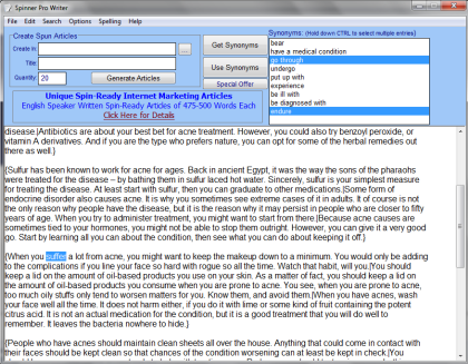 Spinner Pro Writer Screenshot